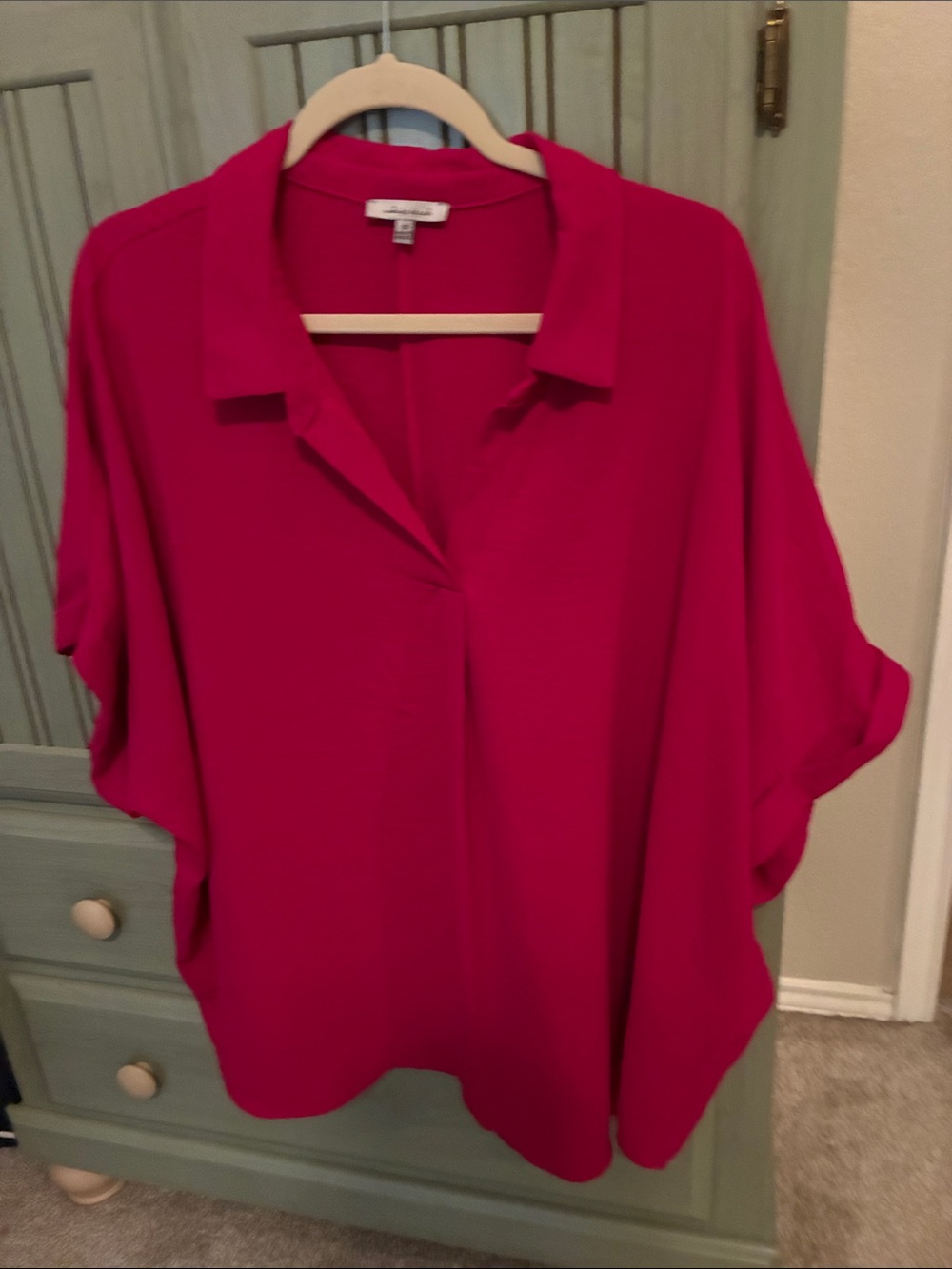 white birch Fuchsia Dolman Sleeve Blouse